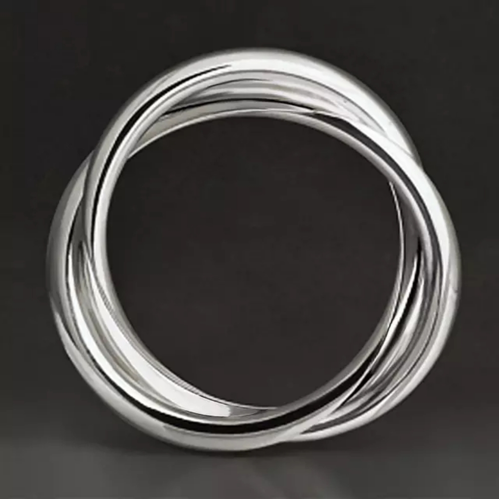 New Unisex 925 Silver Double Layer Men Women Ring - Picture 3 of 6